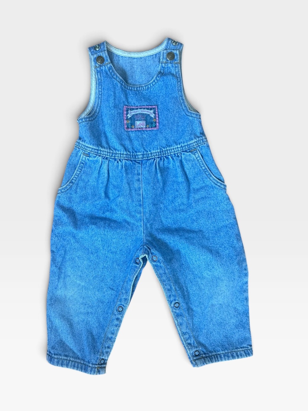 LEE Vintage Authentic Sportswear Blue Denim Baby Overalls 18 Months